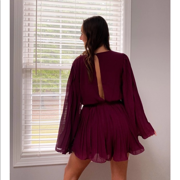 Night Out & About Romper in Wine - Picture 4 of 4